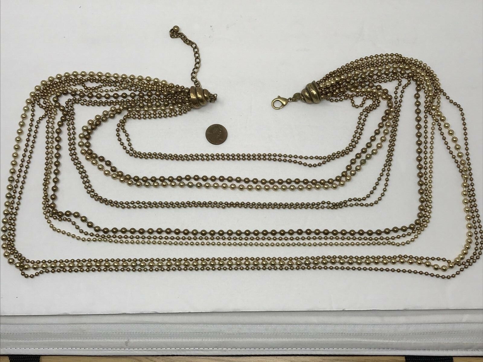 CHICO'S Necklace Multi Strand Layer Chains Gold T… - image 2