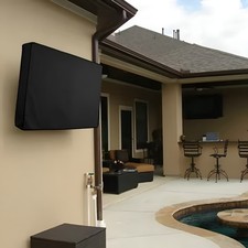 Outdoor TV Dust Cover &ndash; Black, Water-Resistant Protective Bag for 24" LCD Screen