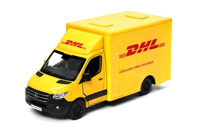 5'' DHL Mercedes Benz Sprinter Diecast Model Toy Car Delivery Truck 1:48 Kinsmart