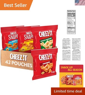 42-Pack Baked Cheese Crackers Variety with Bold Flavors   Kosher and Delicious
