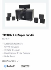 Triton Seven Audio 5.1 Home Theater System Bluetooth HDMI Wireless Black