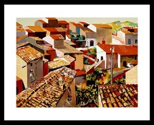 RENATO GUTTUSO -  LITOGRAFIA   CM.  62,5 X 75   TETTI
