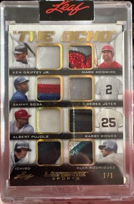 2021 Leaf Griffey McGwire Pujols Sosa Jeter Bonds Ichiro ARod 1/1 Game Used
