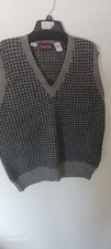 Mens Vintage Sweater Vest XL Shetland Wool Made In Ireland Houndstooth