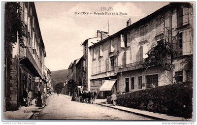 34 SAINT PONS - Die große Straße und das Postamt
