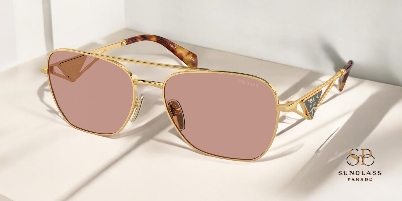 PRADA PR A50S 5AK08M Gold Dark Violet 59 mm Women's Sunglasses