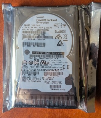 Hewlett Packard Enterprise EG0600JEHMA 600GB 10K SAS 2.5in 32MB Hot Swap HDD