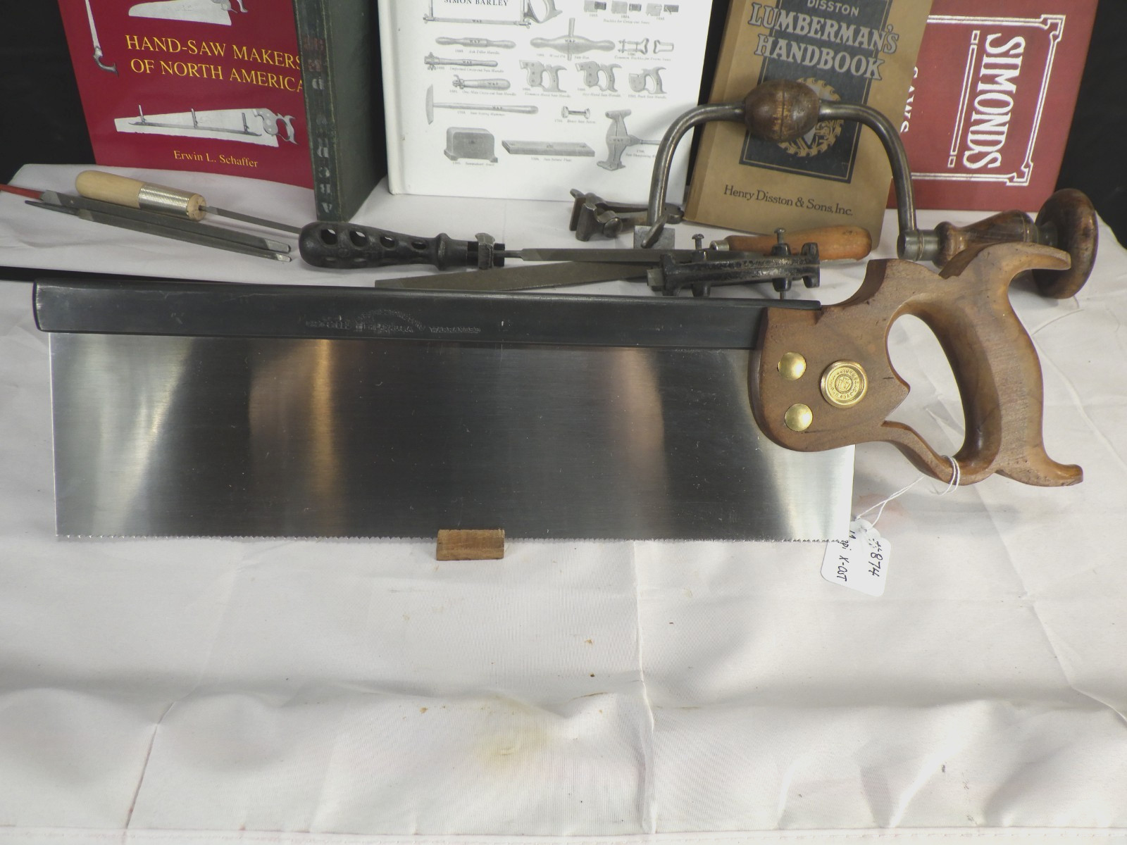 Disston 14" Back Saw, 12 ppi Cross Cut, New Saw Plate, 1896-17, inv 874