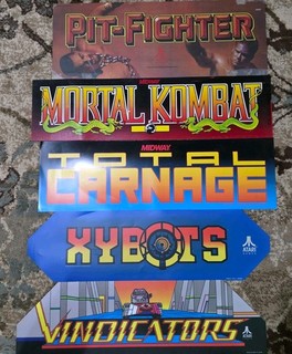Various Translite Arcade Marquees, Indicators, Xybots and More