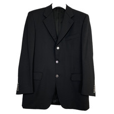 Canali Napoli Black Wool Blazer 38R 48 IT Tailored Fit Sport Coat Italy 3 Button