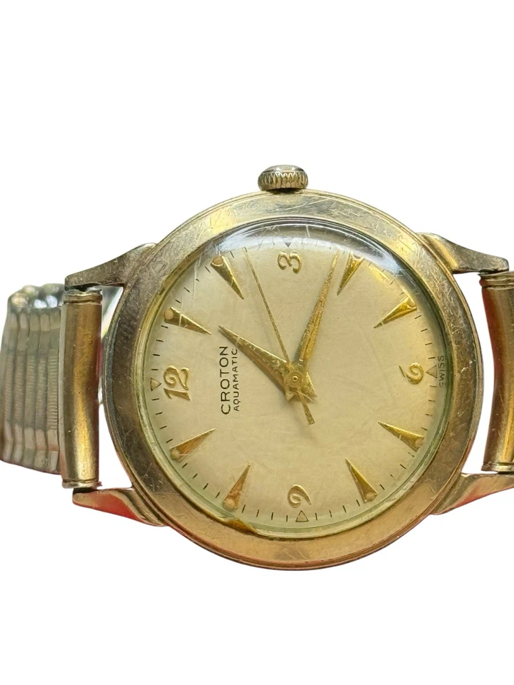 Reloj Croton Aquamatic Vintage Hombre Chapado en Oro 10k Automático LEER DESCRIPCIÓN Foto 2 de 4