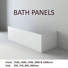 Image of 100% Waterproof Gloss White Bath Adjustable Panel & Plinth Front End Many Sizes