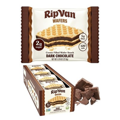 Rip Van Dark Chocolate Wafer Cookies - Healthy Snacks - Non GMO, Keto, Low Carb,