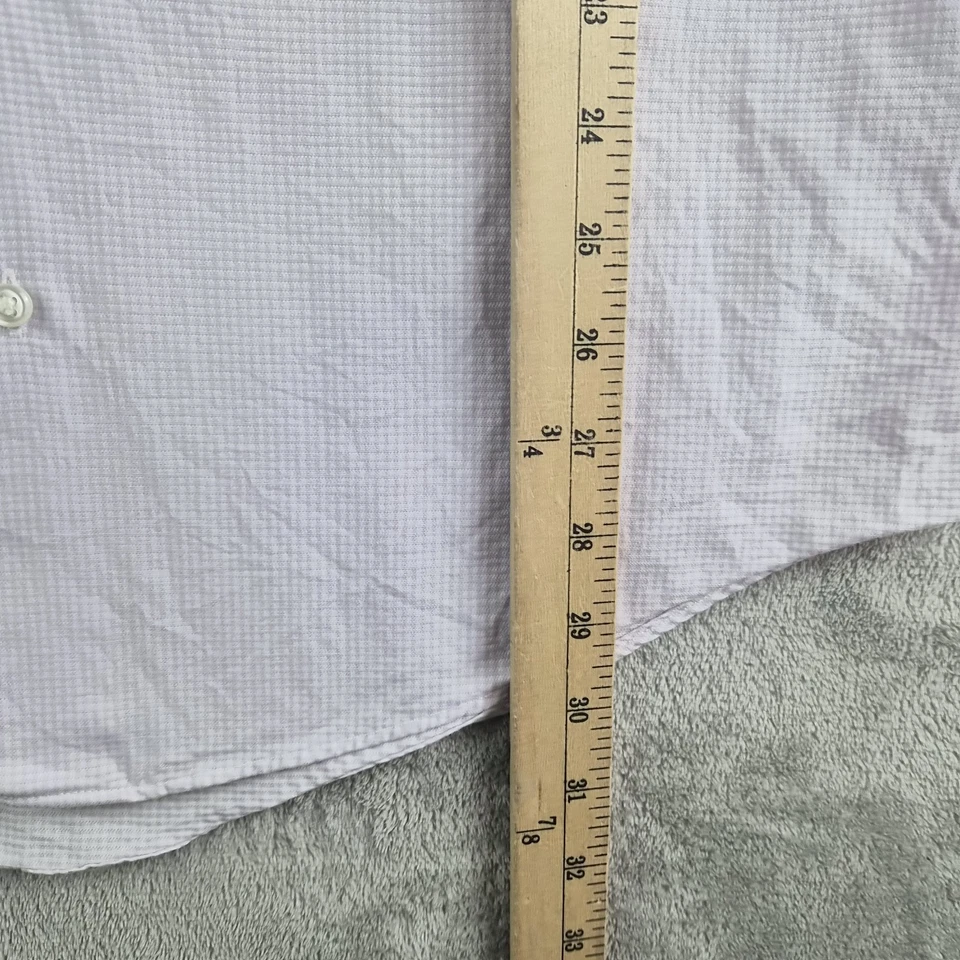 Camisa Nordstrom Rack Para Hombre 15.5 34/35 Lavanda Micro Cuadros Ajuste Manga Larga Foto 4 de 4