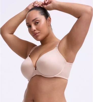 Torrid Perfect T-shirt Front Close Lightly Lined Bra 44C Beige Ult. Smoothing