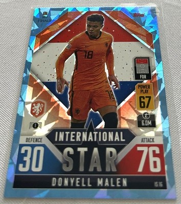 2022 Topps Match Attax 101 Soccer Road to UEFA Donyel Malen Netherlands Blue Ice