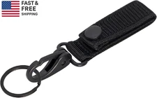 Heavy Duty Belt Keeper Clip Key Holder with Nylon MOLLE Strap & Metal Snap & Key