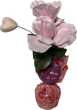 Artificial Flower VALENTINE ROSE BUNDLE 10'' H, Pink Artificial Flower with Base