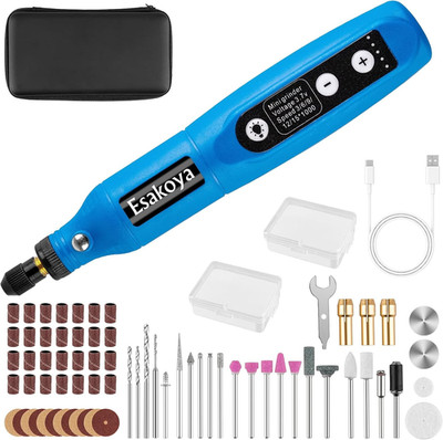 3 Speeds Rechargeable Cordless Rotary Tool Kit 75pc Accessories Mini Rotary Tool