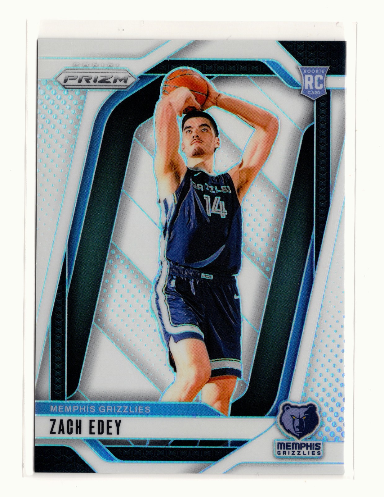 2024-25 Panini Prizm #249 Zach Edey White Prizm RC /175 (Memphis Grizzlies) SP
