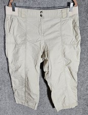 Chicos Crop Capri Pants Womens Size 2 US Sz 12 Khaki Beige Gorpcore Outdoor Hike