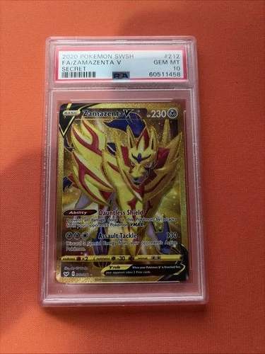 Pokemon SWSH Base Set Zamazenta V 212/202 Secret Rare Holo Foil Rare PSA 10 MINT