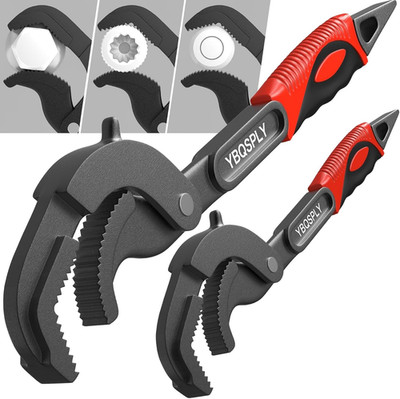 Pipe Wrench Set, 10  and 15  Self Adjusting Wrench 2 Pipe Vise Wrench for 0.55 -