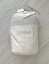 NIP/NWT Restoration Hardware 'Milou' Embroidered Linen Duvet Cover, Full/Queen