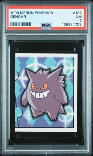 1999 MERLIN POKEMON #187 GENGAR PSA 7
