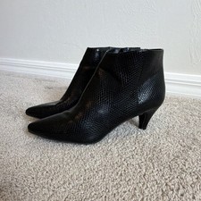 Women's Black Leather Ankle Boots Size 9