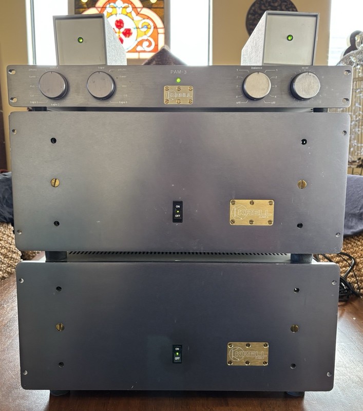 Legendary Krell KMA 100 Class A Vintage Mono Amplifier (pair) Krell PAM-3 preamp