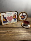 Vintage Queen of Hearts Tin Litho Children’s Tea Set Tray Cup Saucer Plate — photo 1