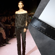 F/W 2001 Yves Saint Laurent RUNWAY Wide Grommet Embellishments Leather Belt