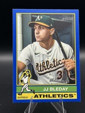 2025 Topps Heritage BLUE Border #421 JJ Bleday, Athletics SP And Base SP