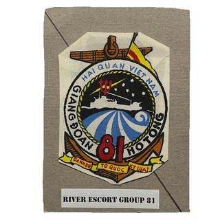 Vietnam War SVN Giang Doan River Escort Group 81 Patch Silk Printed Ho Tong