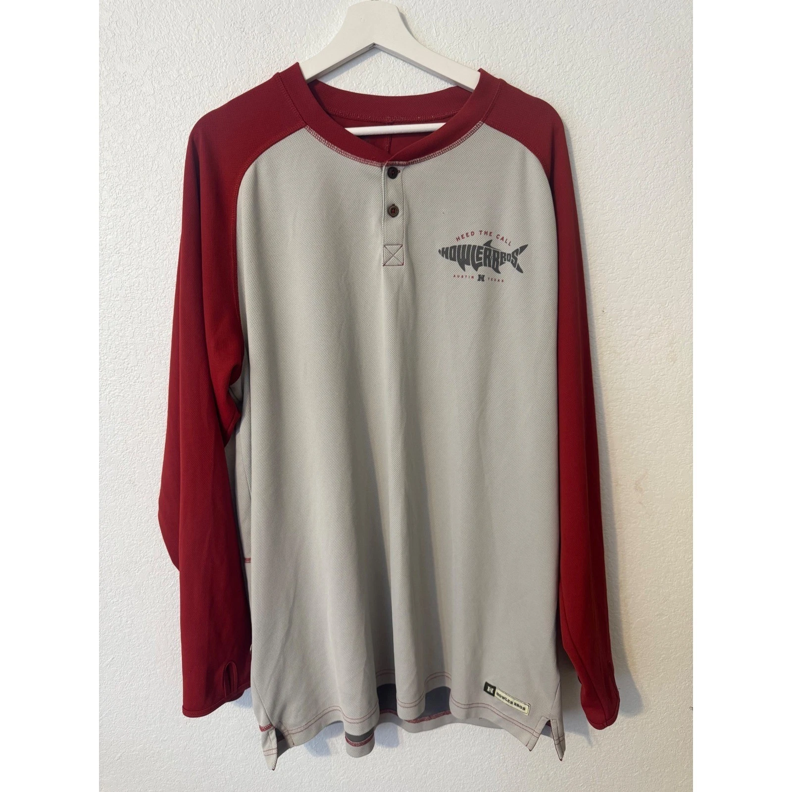 Howler Brothers Men's Henley Long Sleeve Fishing Shirt XXL Graphic Top