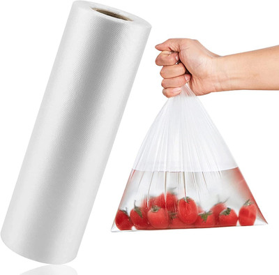 14'' X 20'' Plastic Produce Bags on a Roll, Clear, Food Storage Bags for Bread,