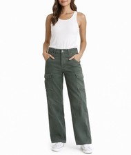 BDG Urban Outfitters High Rise Straight Leg Cargo Pants Olive Green Y2K 24