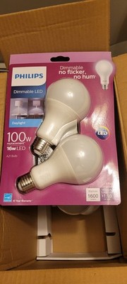 Philips Dimmable  LED Bulb  A21 E26 100W 120V  Case Of 8 Bulbs - New