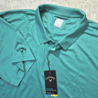 Callaway Opti Dry Polo Shirt Mens 4XL Green Polyester Performance Golf Logo New