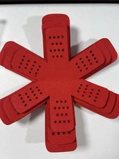 BYKITCHEN Pan and Pot Protectors, Larger & Thicker with Stars 12 piece set Red