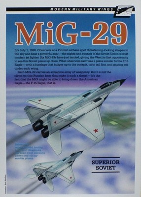 MiG 29 Picture Aircraft Pamphlet Info Sheet Wall Art Out of Print Decor NOS    