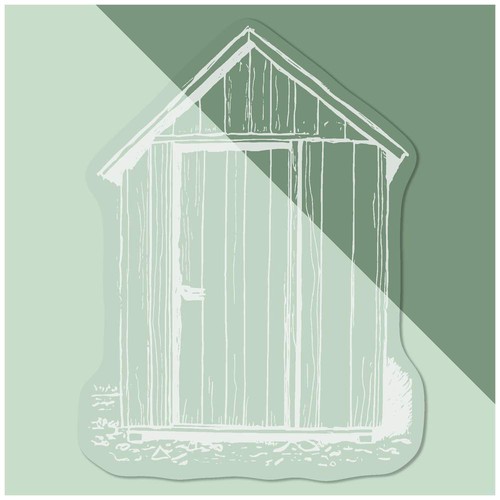 Statische Fensterklammern/-aufkleber "Gartenhaus" (WC048514)