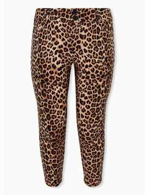 Torrid Studio Signature Ponte Skinny Ankle Trouser Skinny Leg Leopard 24 #12826