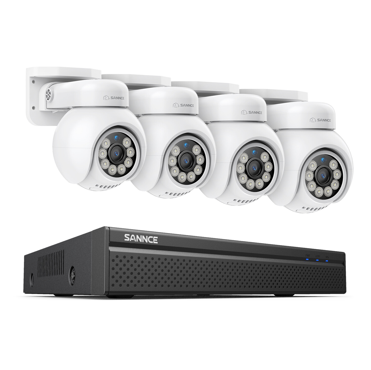 SANNCE 16CH 8MP NVR 4K Two Way Audio PoE PT Security Camera 