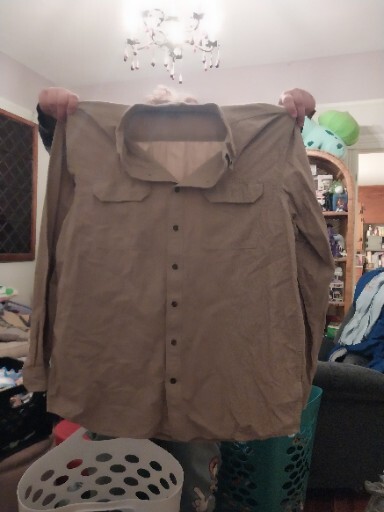 Carhartt Button Down Shirt Mens Size XL Khaki Beige Long Sleeve-image