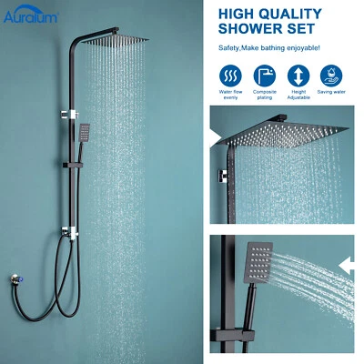 AURALUM MAX Edelstahl Duschsystem Regendusche 2 Funktionen Kopfbrause Handbrause Duschset