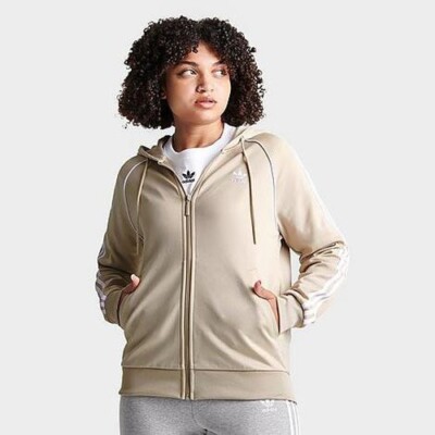Adidas Originals  SST FZ  Womens full zip  hooded track jacket  Beige M IS2306