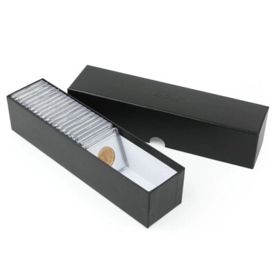 5X One Row 2x2 Coin Flips Storage Boxes 9'' Top Quality 5 Snaplock Box w Lid