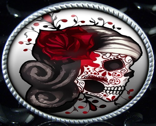 Day of the Dead Belt Buckle Hand-Made 